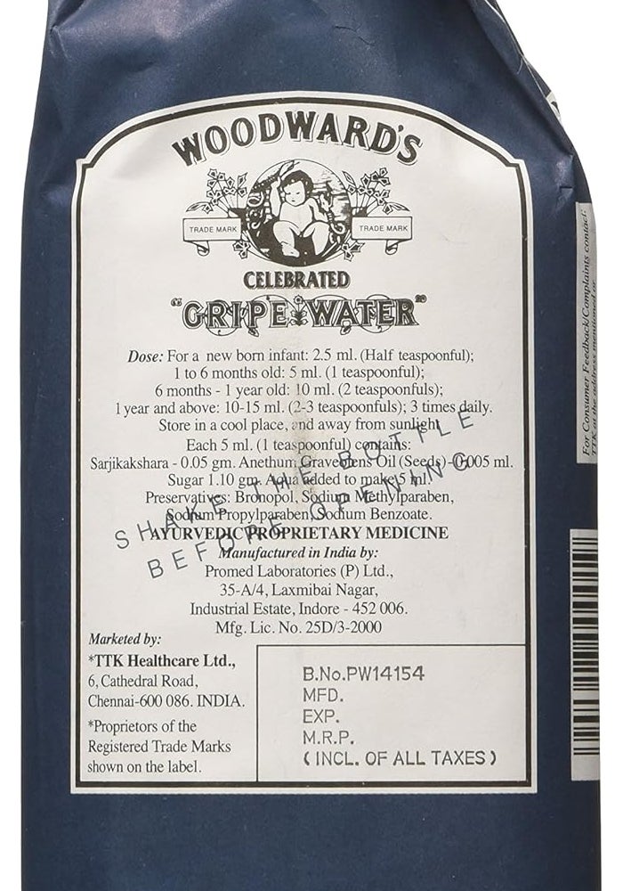 Woodward's Celebrated Gripe Water - Gentle Antacid for Infants, 130ml (Pack of 4) - Image 2